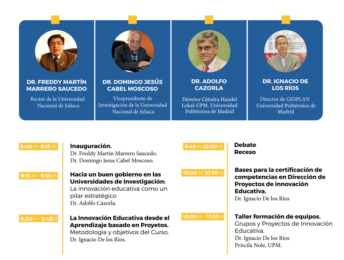 Agenda Acto Inaugural del curso - Ponentes Agenda Acto Inaugural del curso - Ponentes