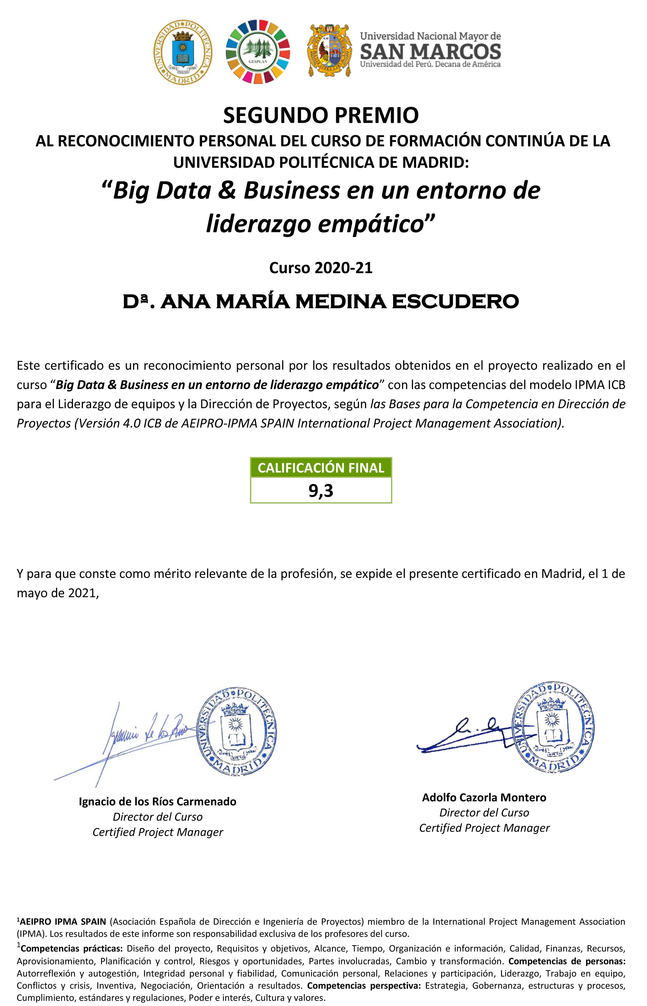 2º mejor alumna 2º mejor alumna
