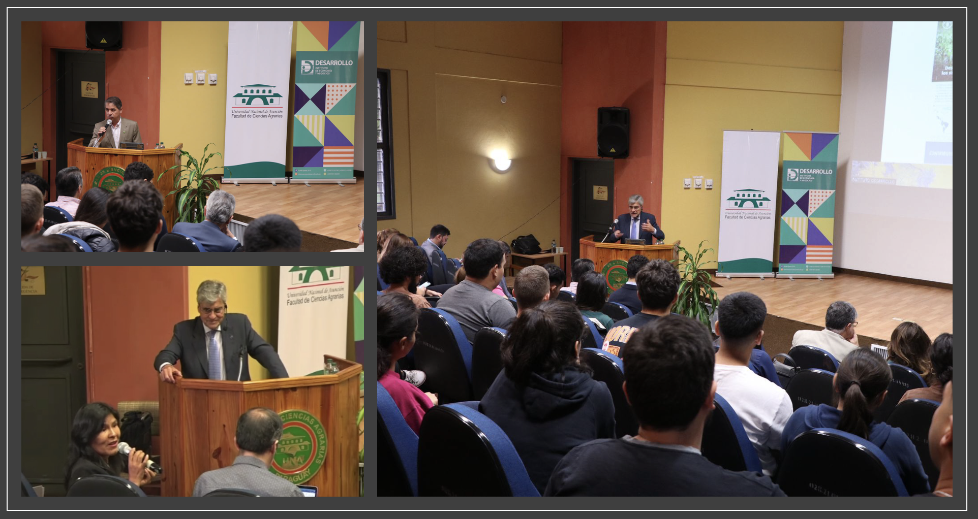Saludo del decano de la Facultad de Agronomia y momentos de la intervención del Dr. Adolfo Cazorla en el Seminario Saludo del decano de la Facultad de Agronomia y momentos de la intervención del Dr. Adolfo Cazorla en el Seminario